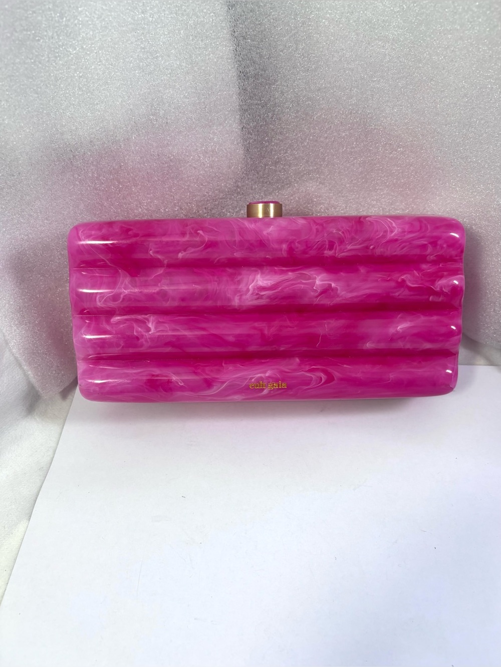 Cult Gaia Enid Box Clutch. Dragonfruit.